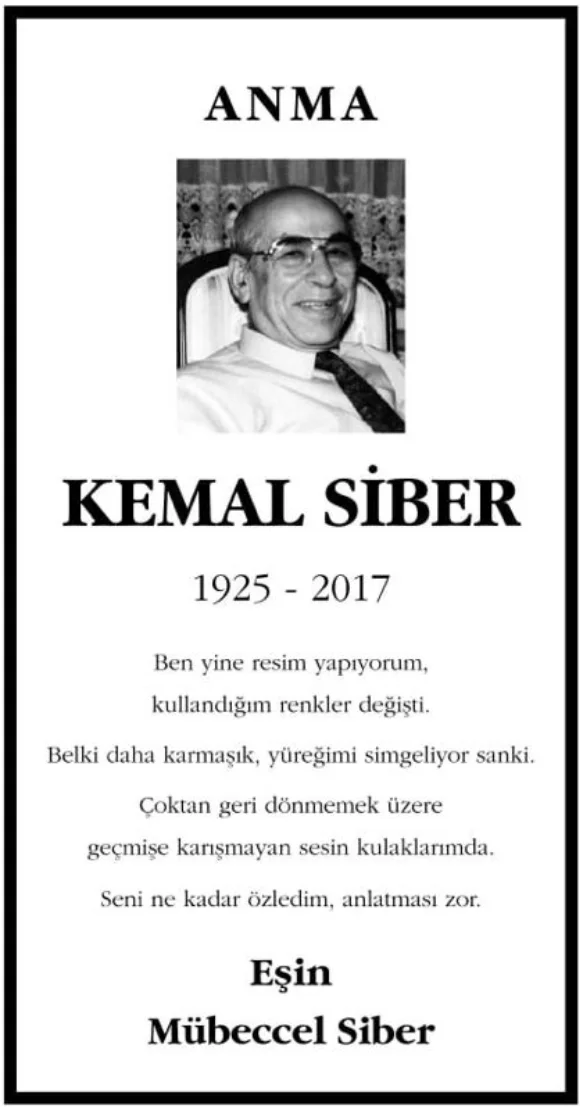 Anma ilanı: Kemal Siber